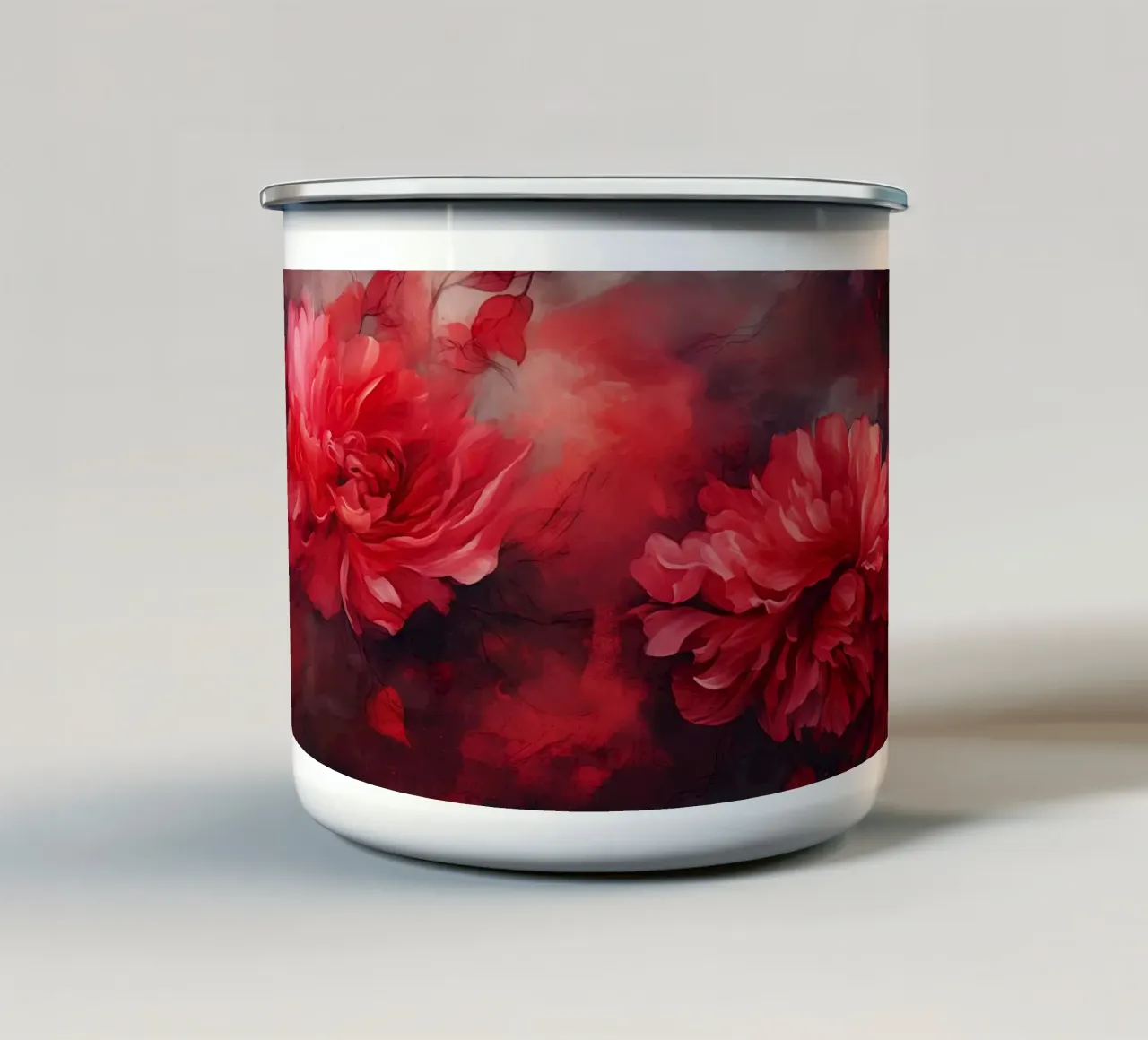 Fiori rossi tazza in smalto da Imagine