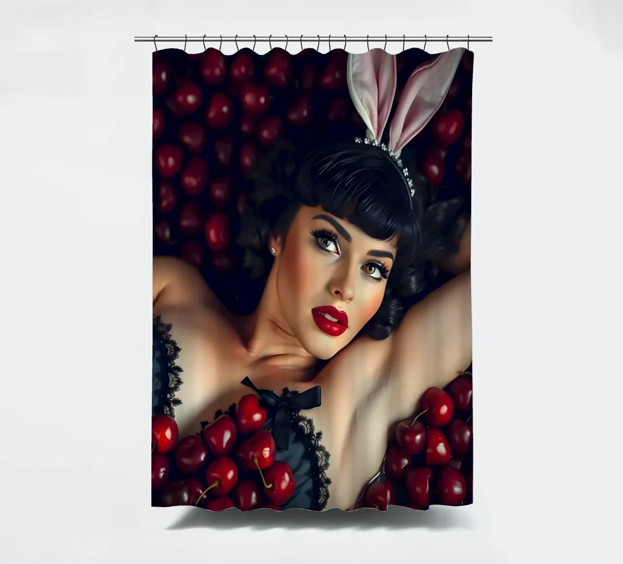 Cherry Picking shower curtain by Anita's Dream
