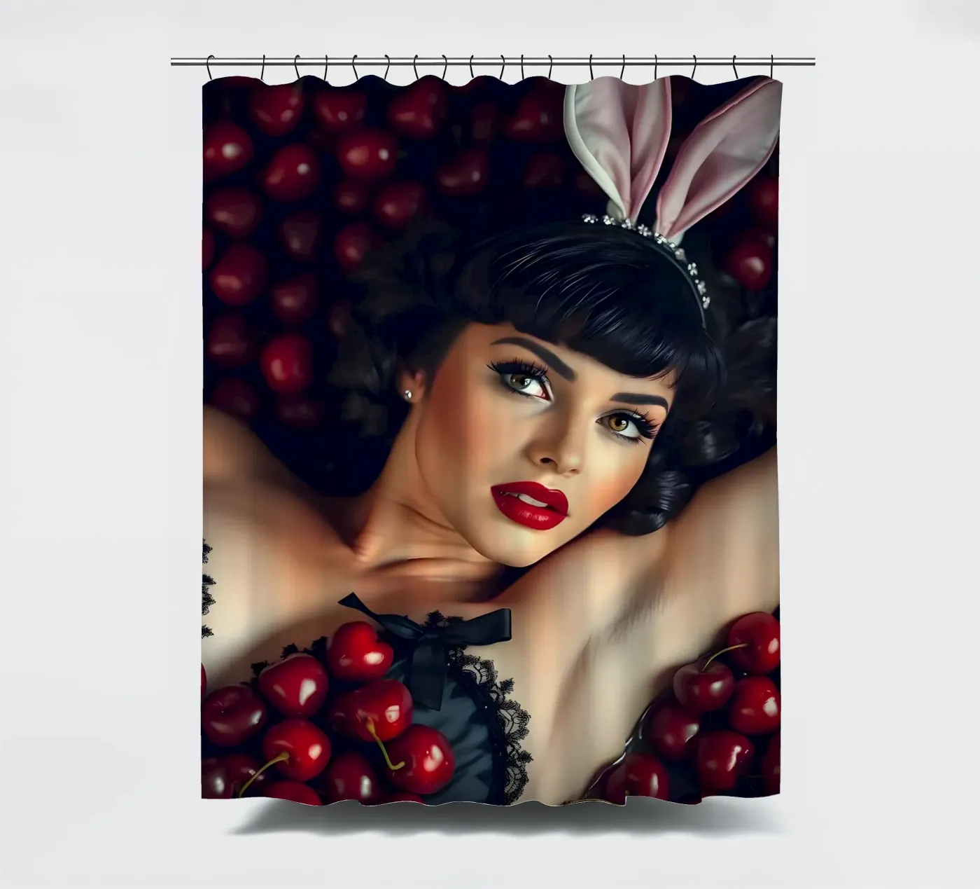 Cherry Picking shower curtain by Anita's Dream