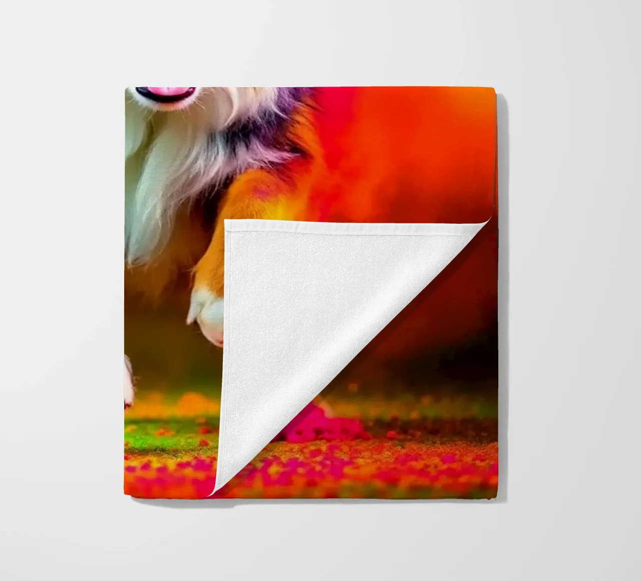 The colorful Bernese Mountain Dog #118 beach towel by Yumis.Beargang.and.Me