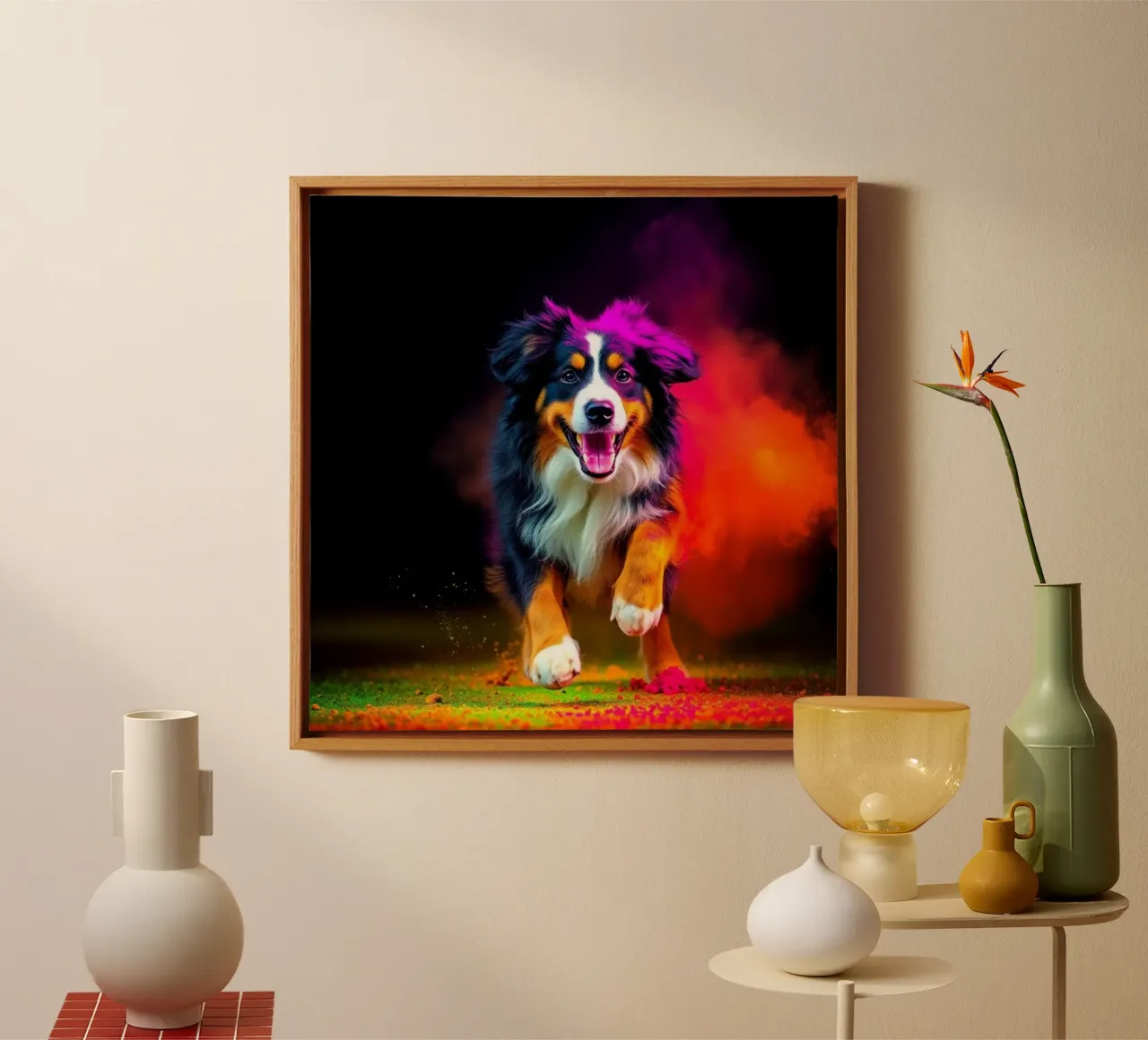 The colorful Bernese Mountain Dog #118 canvas by Yumis.Beargang.and.Me