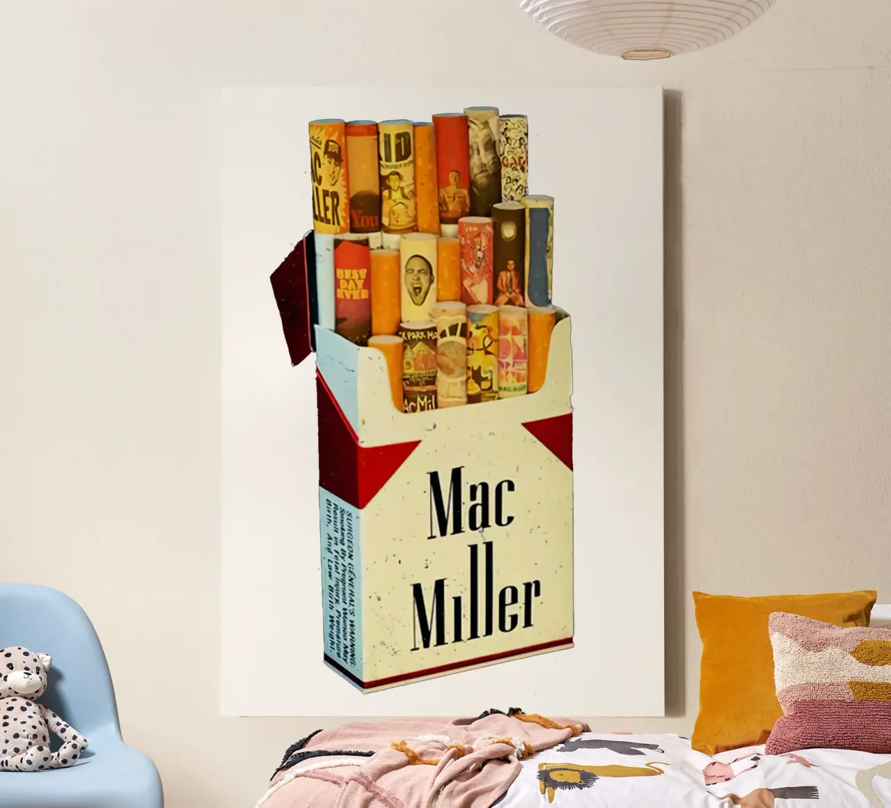 Pacchetto di sigarette - Mac Miller Album tela con Cornice a cassetta da rockytamoe