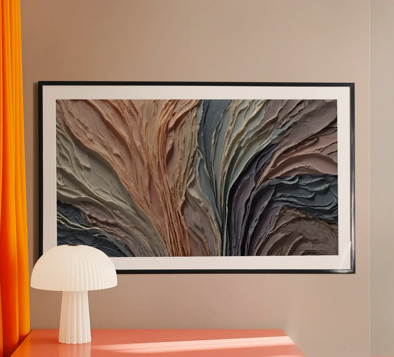 Abstract getextureerd kunstwerk met gelaagde verf in warme hahnemühle van DesignDoodle