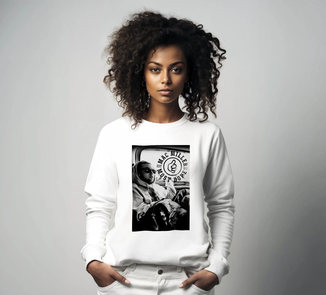 Most Dope Est 92 - Mac Miller Blanco Y Negro sudadera de rockytamoe