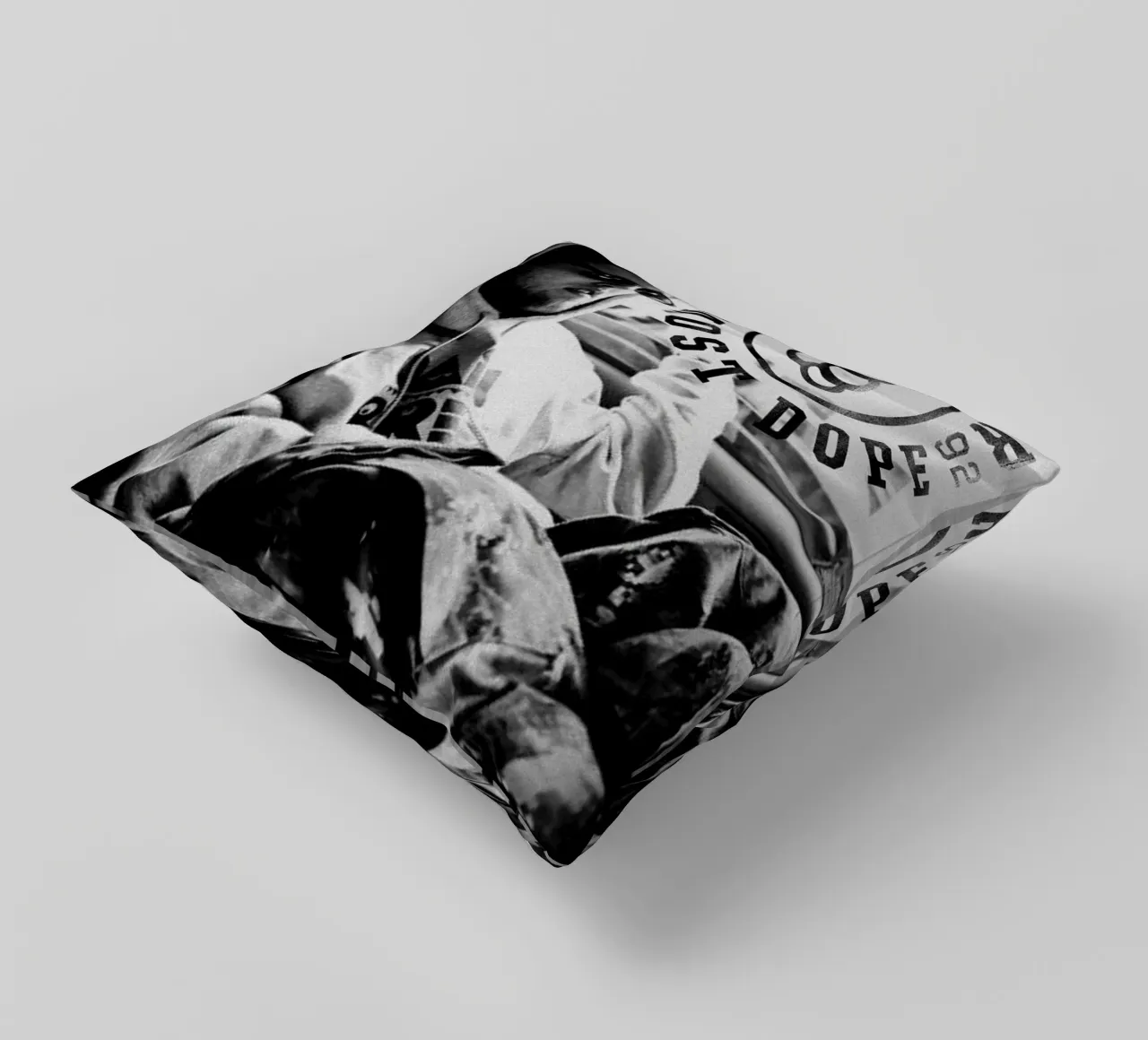 Most Dope Est 92 - Mac Miller in bianco e nero cuscino da rockytamoe