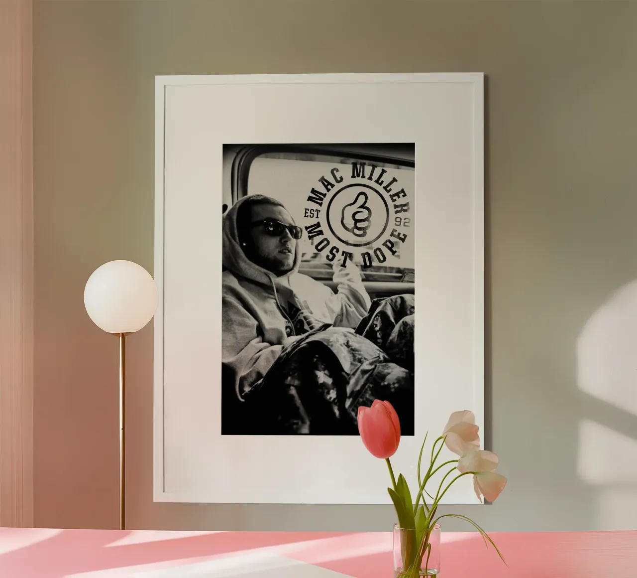 Most Dope Est 92 - Mac Miller Black And White poster by rockytamoe