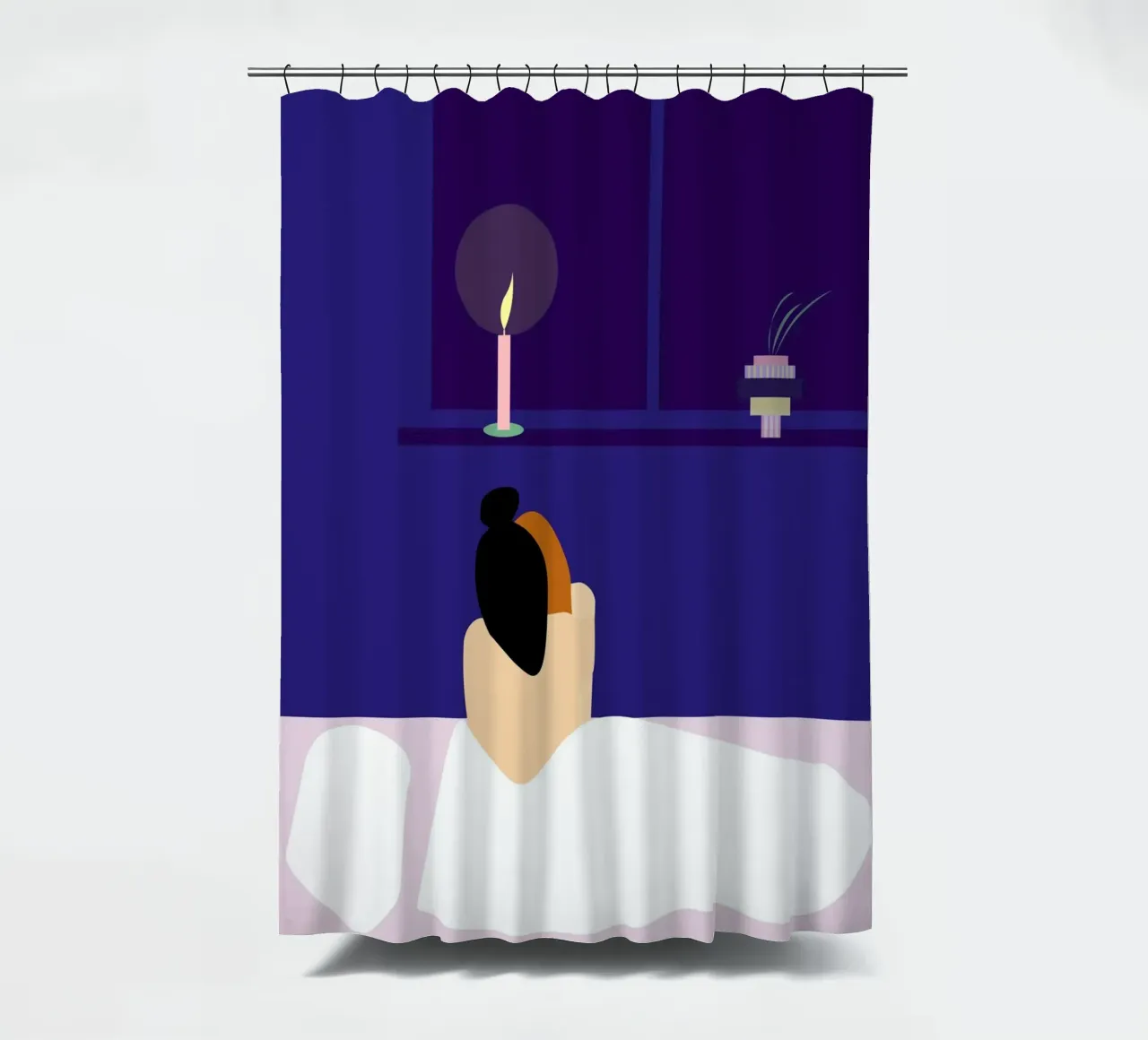 Halten. shower curtain by FRICKE DESIGN