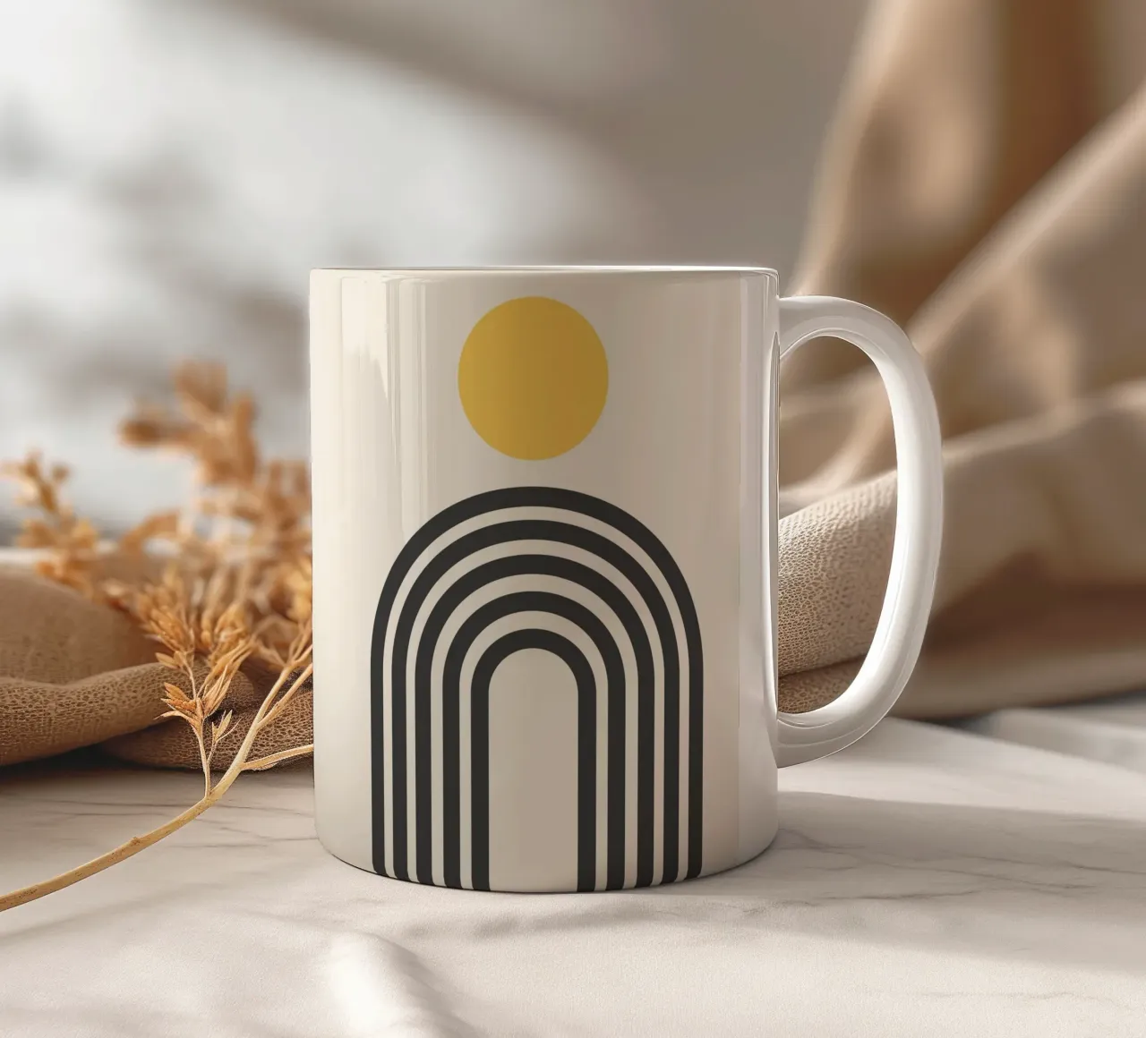 Arco Boho e sole tazza in ceramica da Paigaam Studio