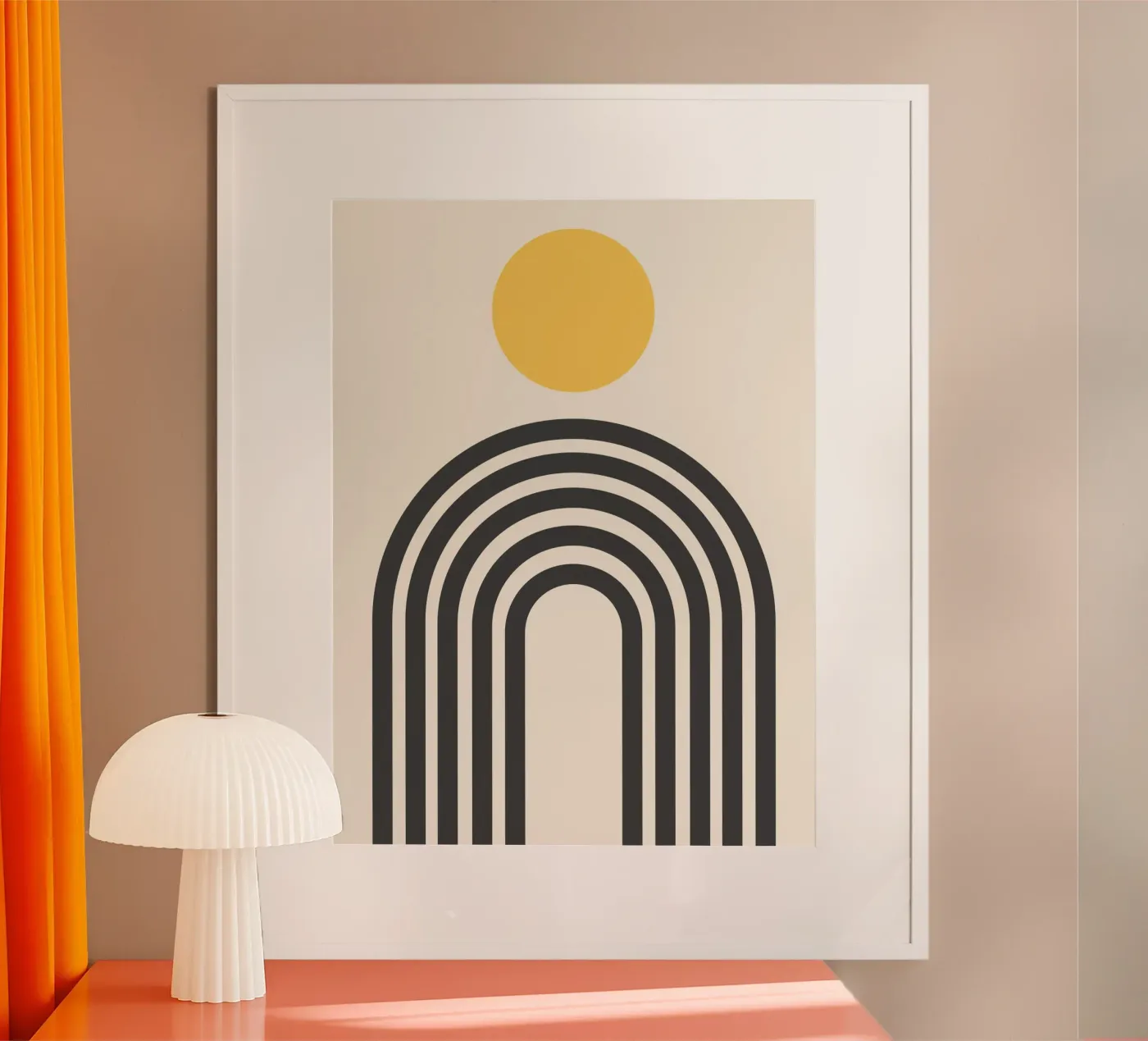 Boho Arch and sun poster by Paigaam Studio