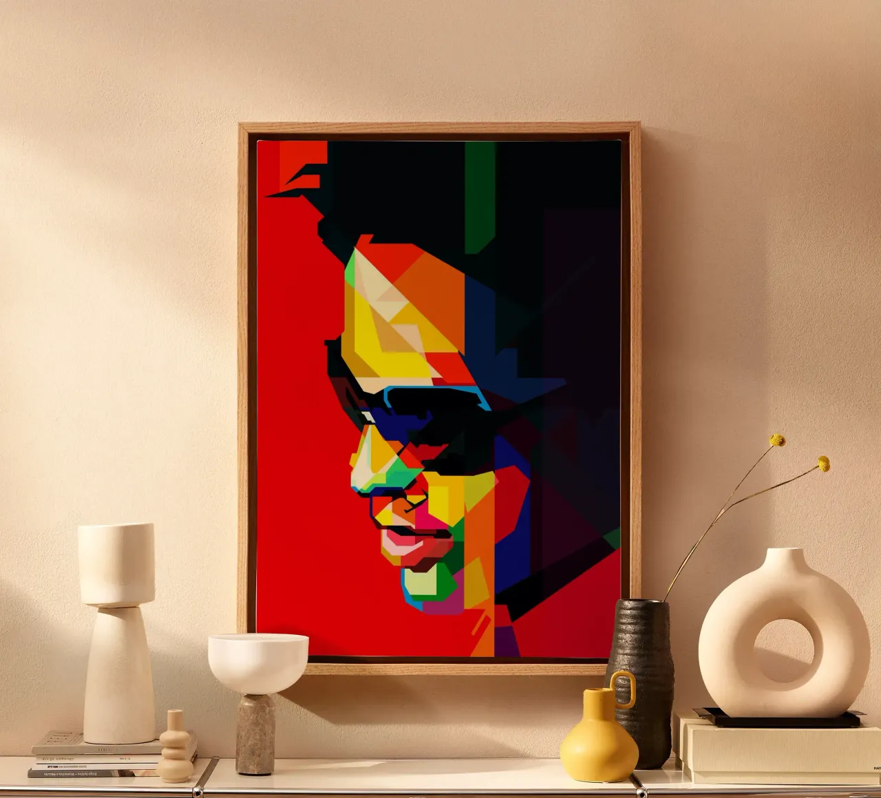 Lenny Kravitz Star del rock statunitense WPAP Trending Now tela con Cornice a cassetta da Artkreator
