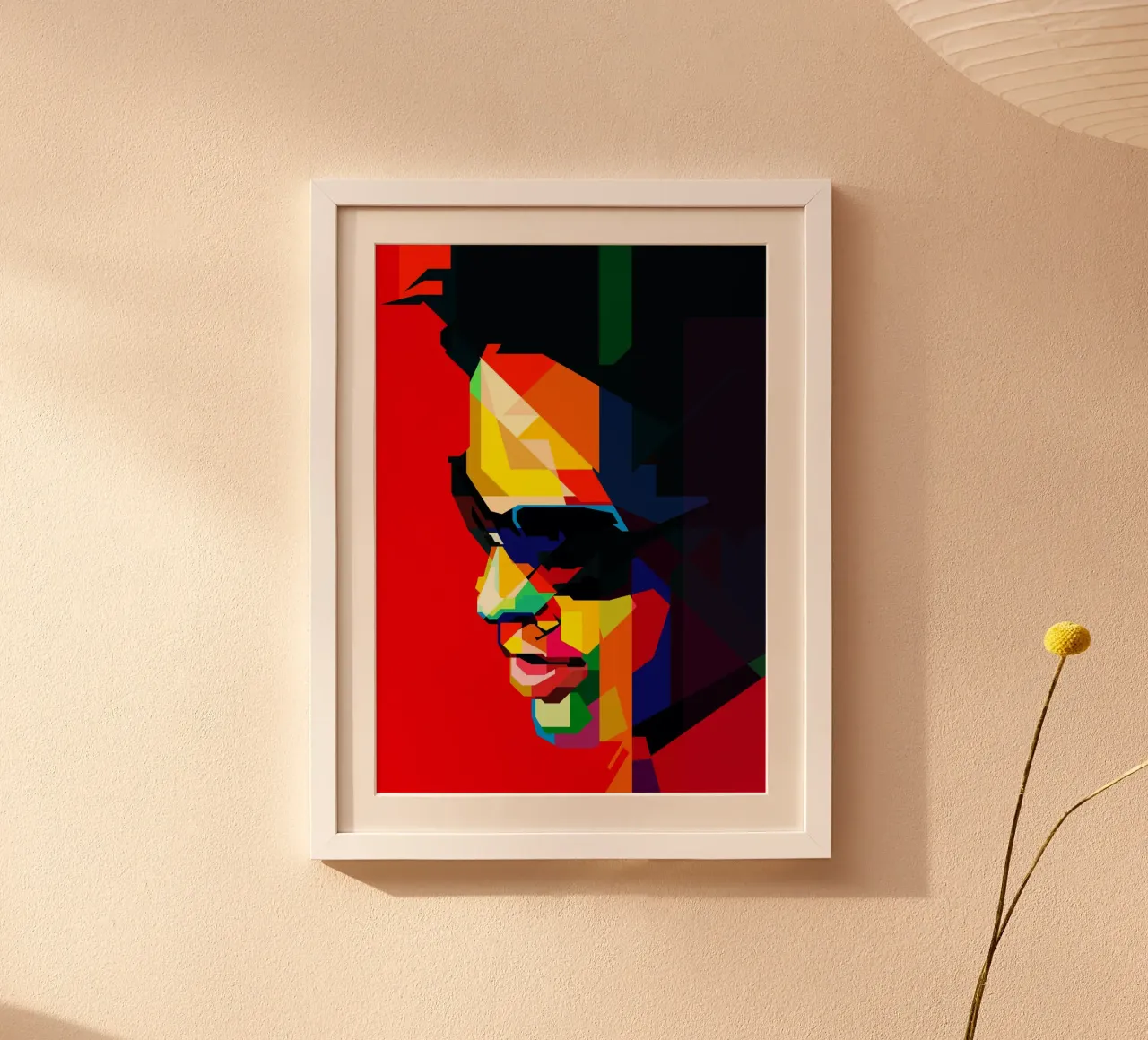 Lenny Kravitz Star del rock statunitense WPAP Trending Now poster con telaio in legno da Artkreator