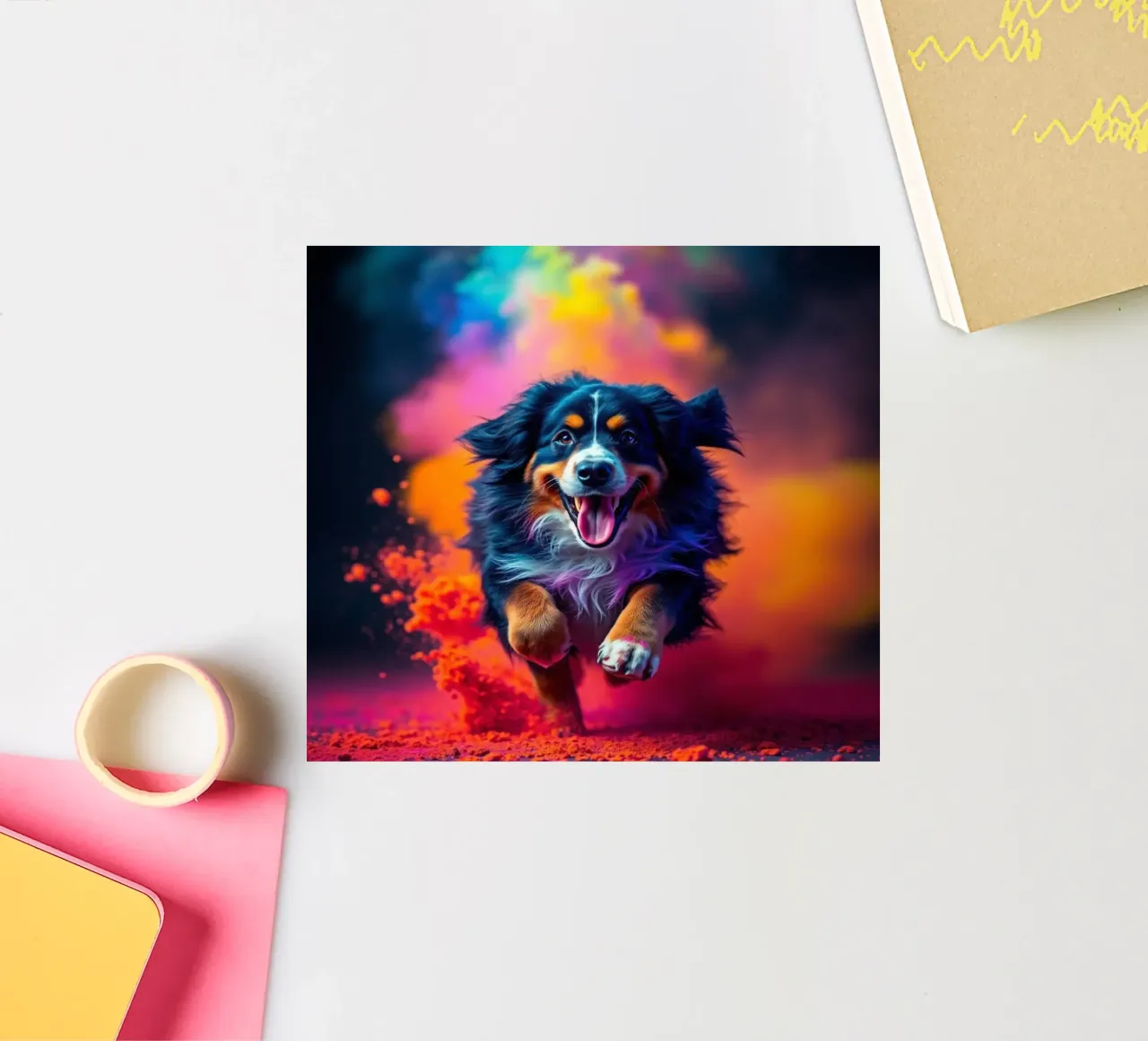 The colorful Bernese Mountain Dog #120 sticker by Yumis.Beargang.and.Me