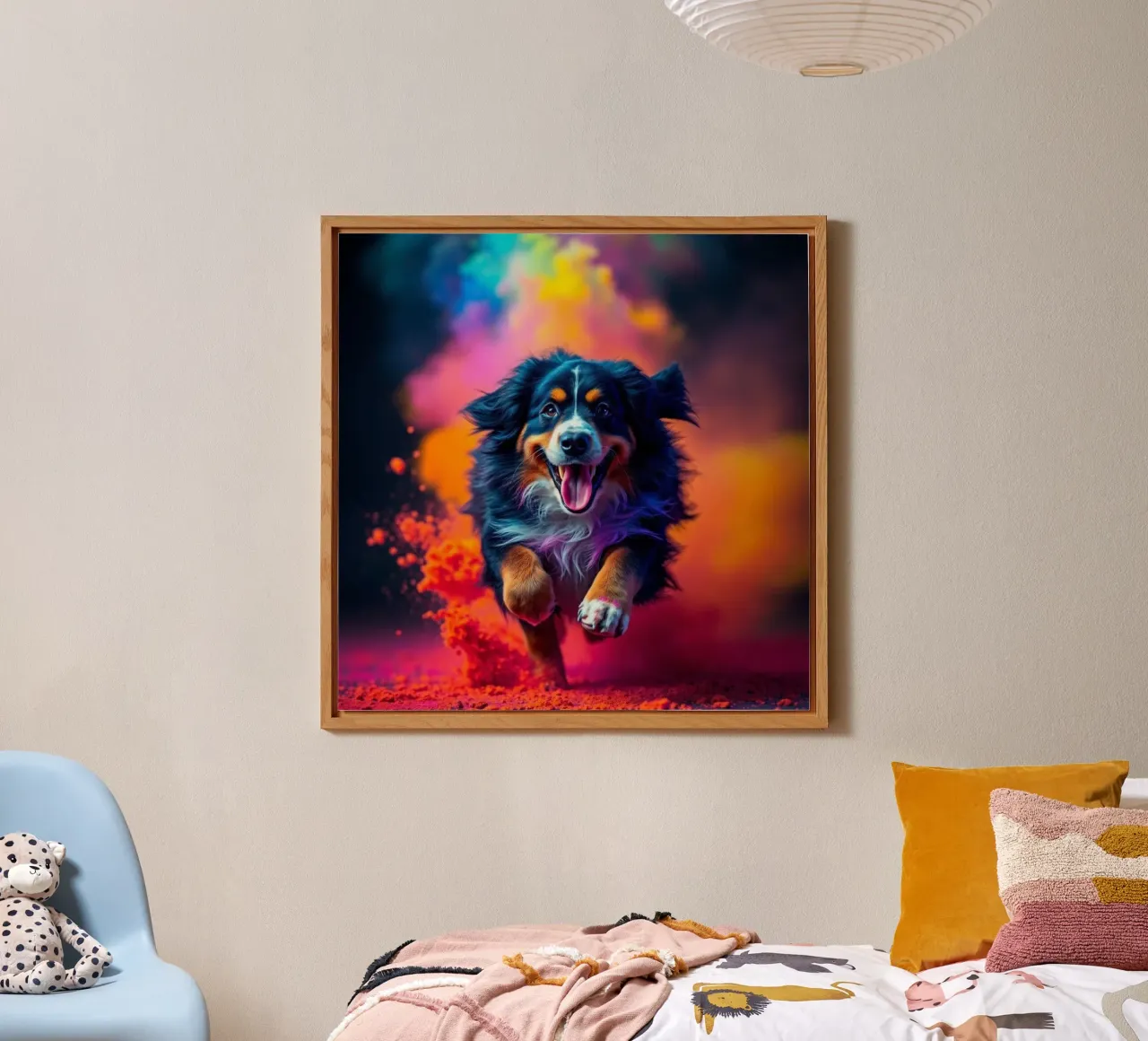 The colorful Bernese Mountain Dog #120 alu-dibond by Yumis.Beargang.and.Me