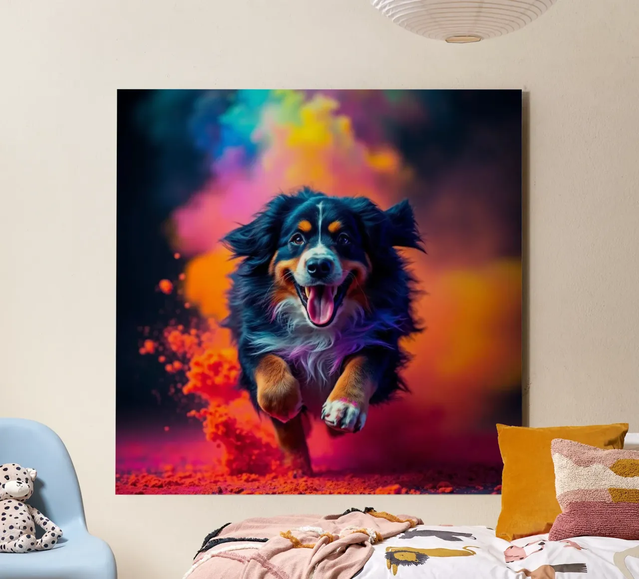 The colorful Bernese Mountain Dog #120 alu-dibond by Yumis.Beargang.and.Me