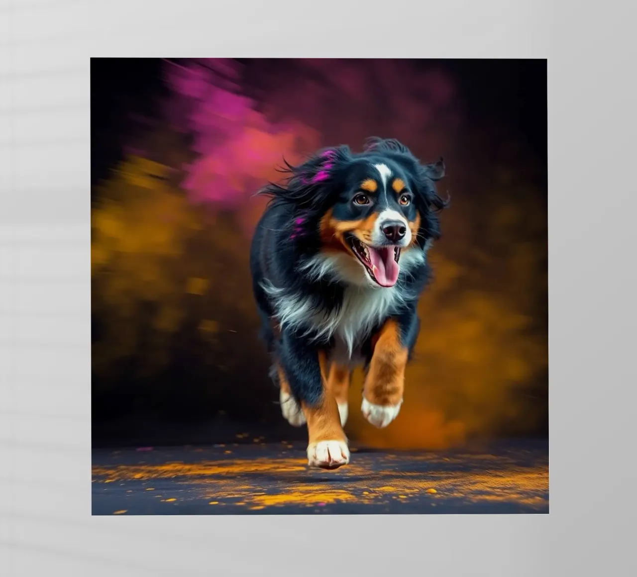 The colorful Bernese Mountain Dog #121 backlit film by Yumis.Beargang.and.Me