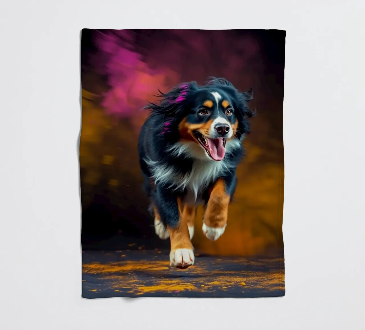 De kleurrijke Berner Sennenhond #121 fleecedeken van Yumis.Beargang.and.Me