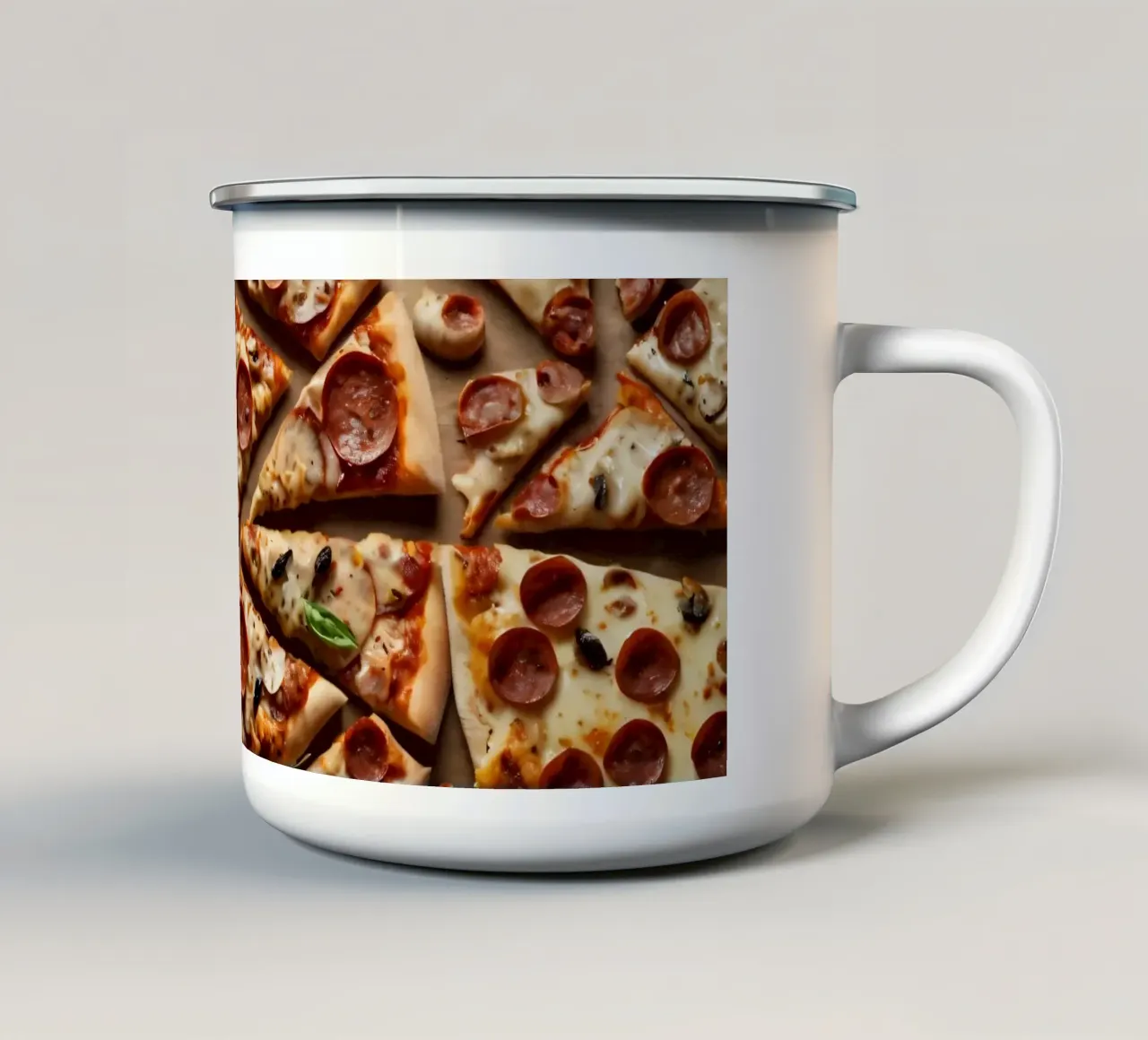 Opera d'arte astratta con strati organici di colori tenui. tazza in smalto da DesignDoodle