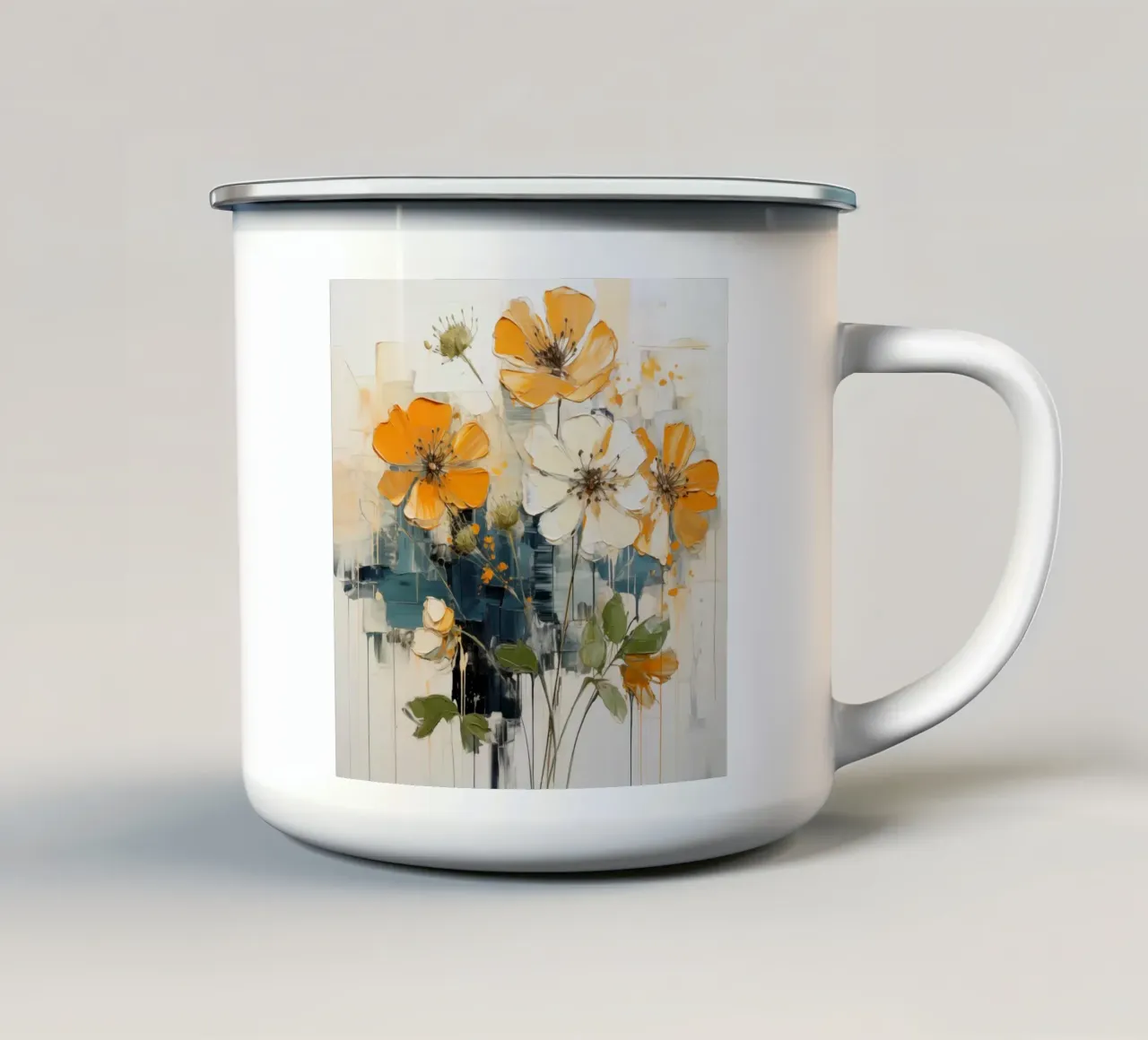 Fiori astratti tazza in smalto da Imagine