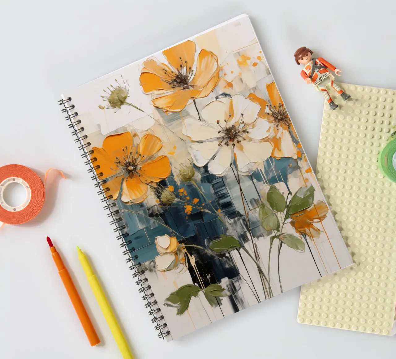 Flowers abstract spiral notebook by Imagine