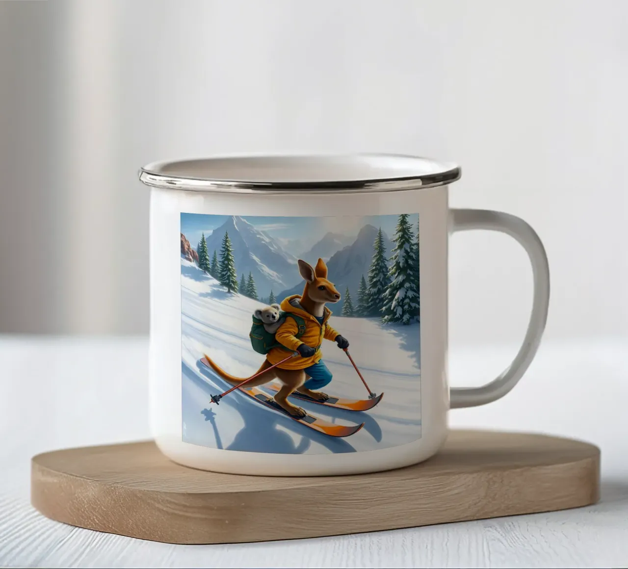 Canguro da sci tazza in smalto da Anita's Dream