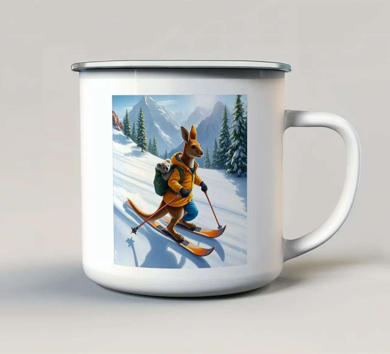 Canguro da sci tazza in smalto da Anita's Dream