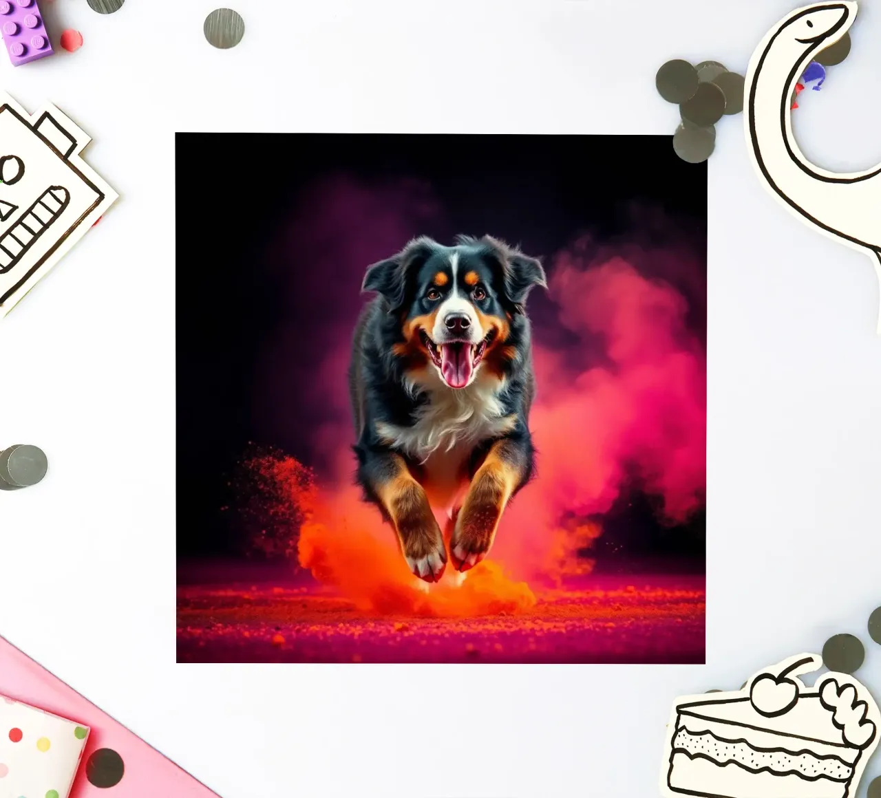 The colorful Bernese Mountain Dog #122 sticker by Yumis.Beargang.and.Me