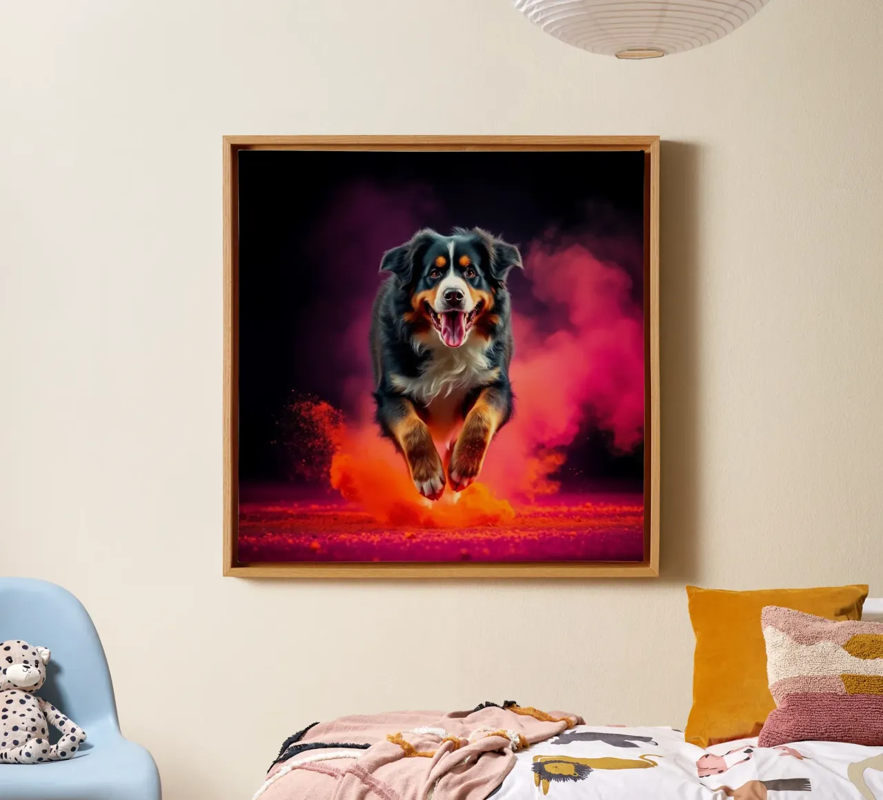 The colorful Bernese Mountain Dog #122 canvas by Yumis.Beargang.and.Me