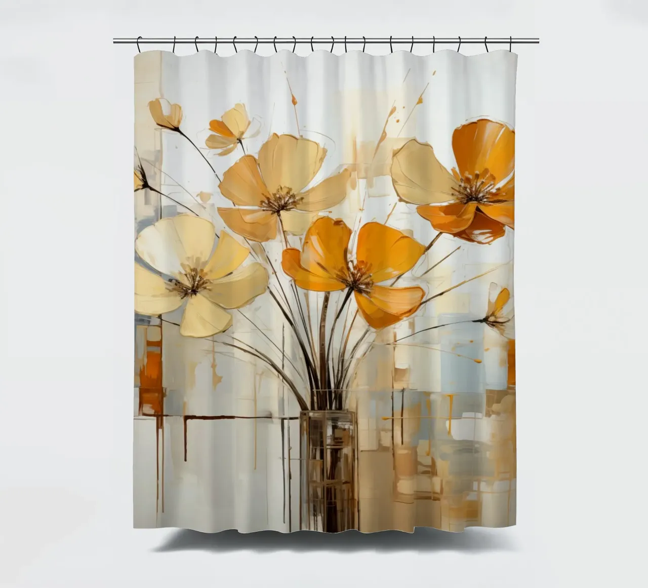 Flowers abstract shower curtain by Imagine