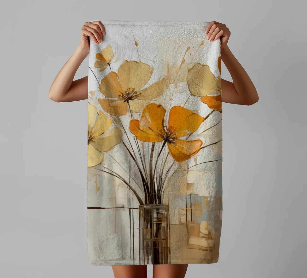 Flowers abstract towel by Imagine