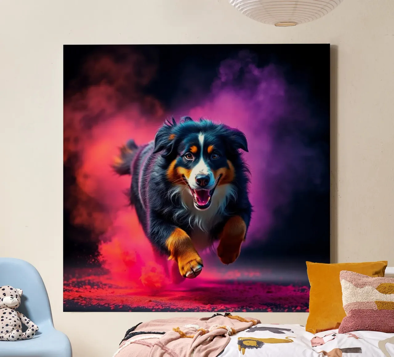 The colorful Bernese Mountain Dog #123 canvas by Yumis.Beargang.and.Me