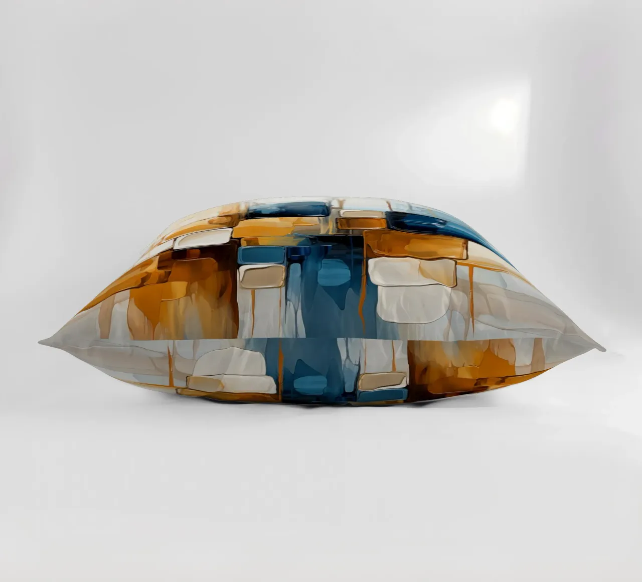 Piani astratti in marrone e blu cuscino da Imagine