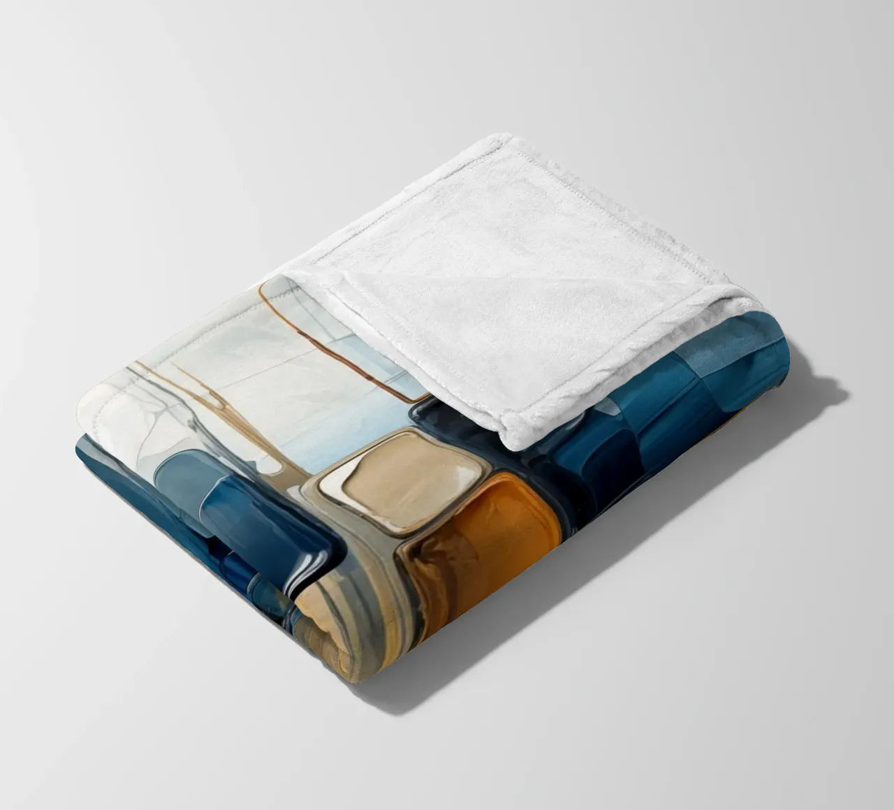 Piani astratti in marrone e blu coperta in pile da Imagine