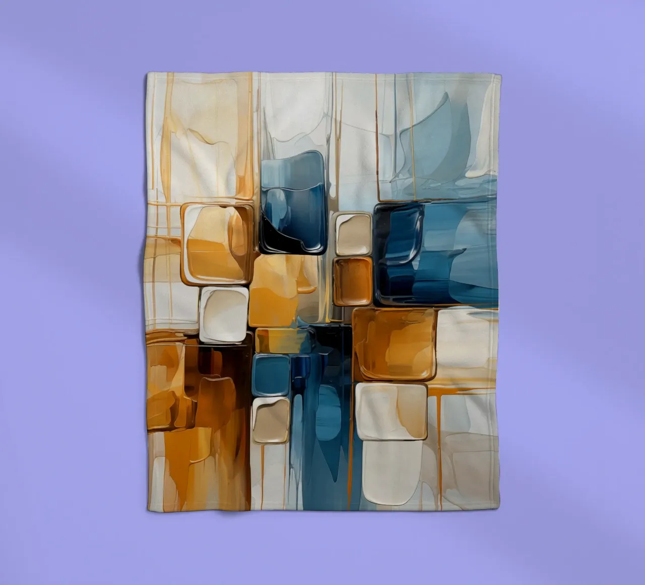 Piani astratti in marrone e blu coperta in pile da Imagine