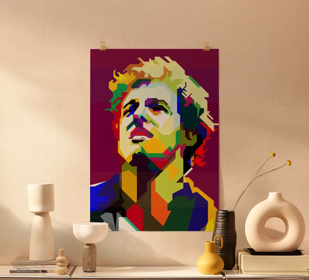 Bruce Springsteen Rock americano WPAP Trending Now poster con telaio in plastica da Artkreator
