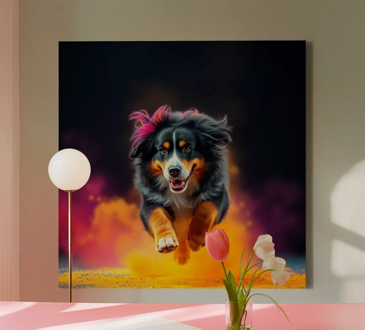 The colorful Bernese Mountain Dog #124 canvas by Yumis.Beargang.and.Me