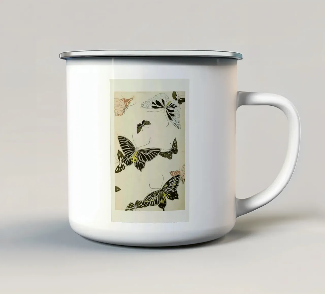 Shin-Bijutsukai - Butterflies tazza in smalto da Vintage by JUNIQE