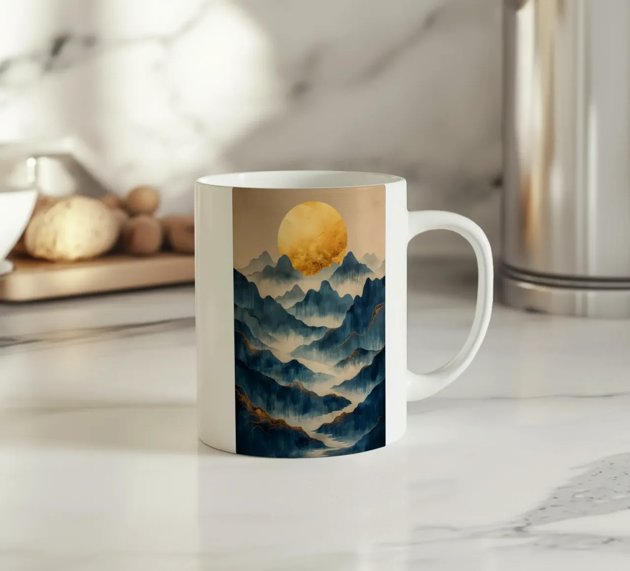 Paesaggio montano giapponese tazza in ceramica da Imagine