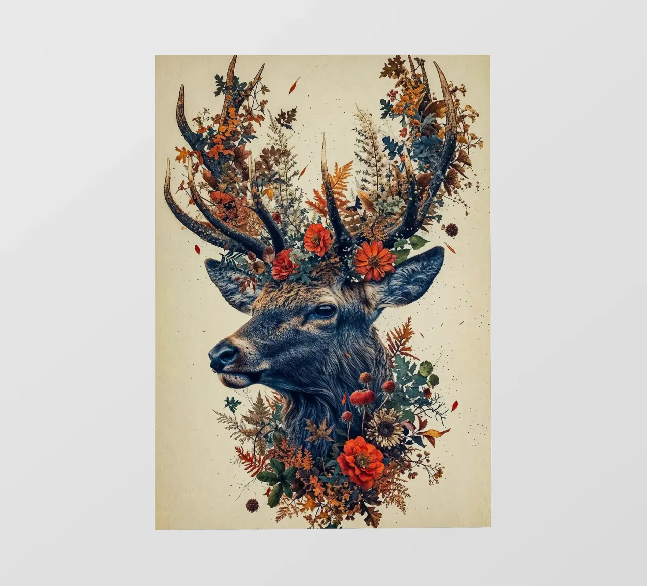 corna di cervo fiori foglie autunno natura fauna selvatica animale pellicola backlit da minerva santiago