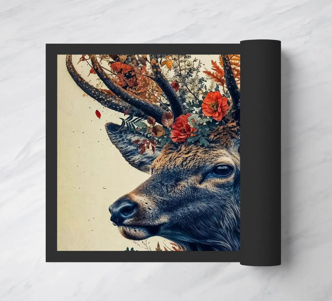 corna di cervo fiori foglie autunno natura fauna selvatica animale zerbino da minerva santiago