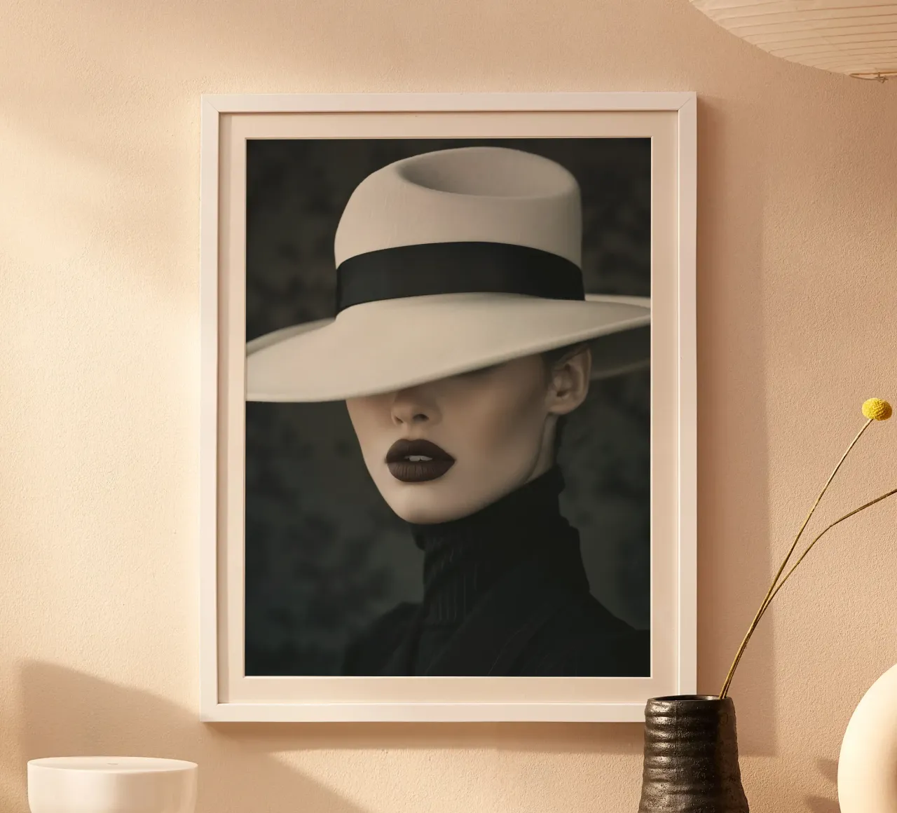 Donna con cappello carta hahnemühle da Imagine