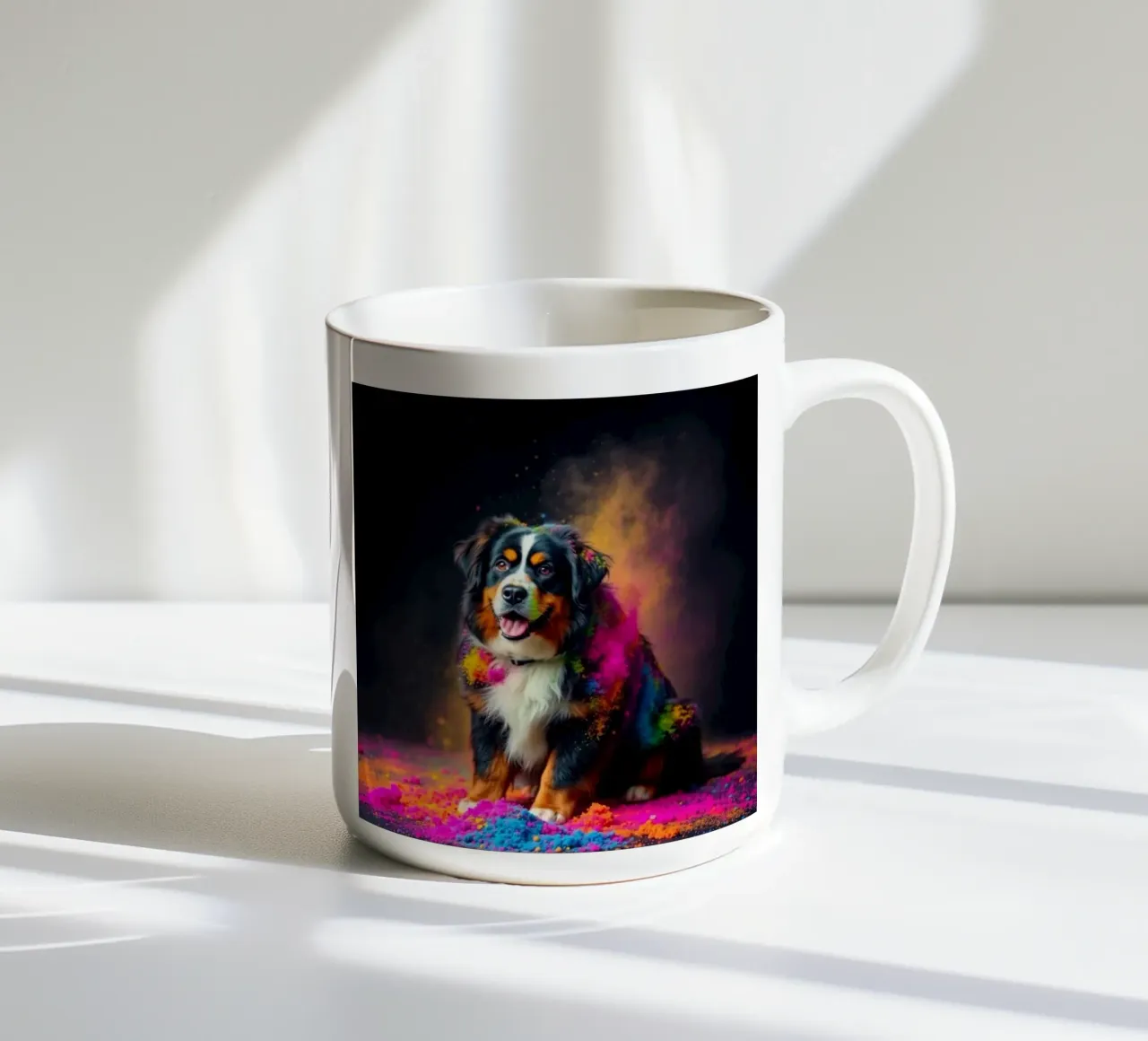 The colorful Bernese Mountain Dog #127 ceramic mug by Yumis.Beargang.and.Me