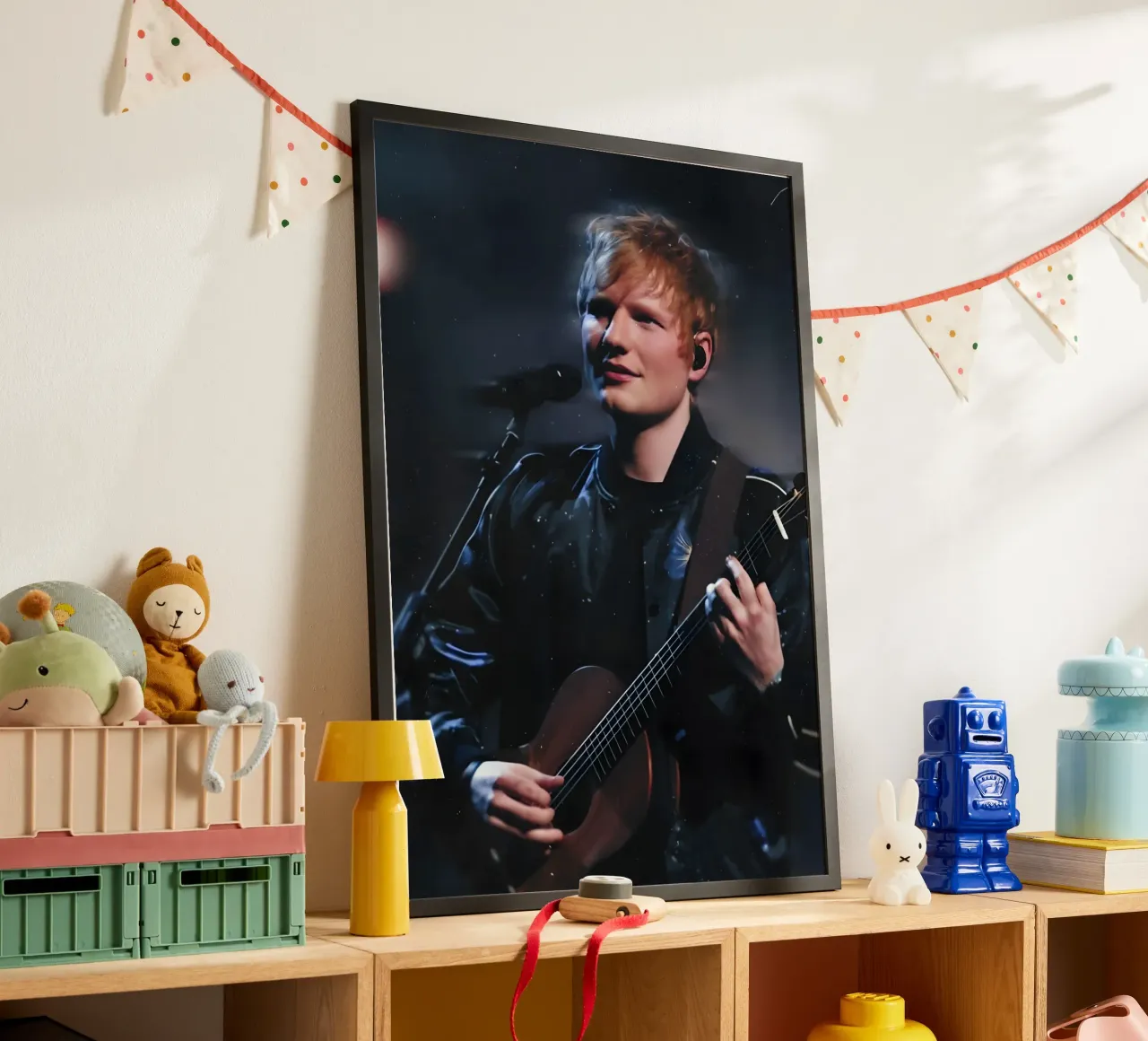 Ed Sheeran poster con telaio in plastica da Low poly art
