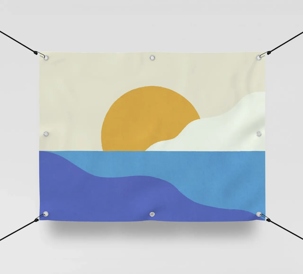Sunny Island - Oro blu telo in pvc da MoonlightPrint