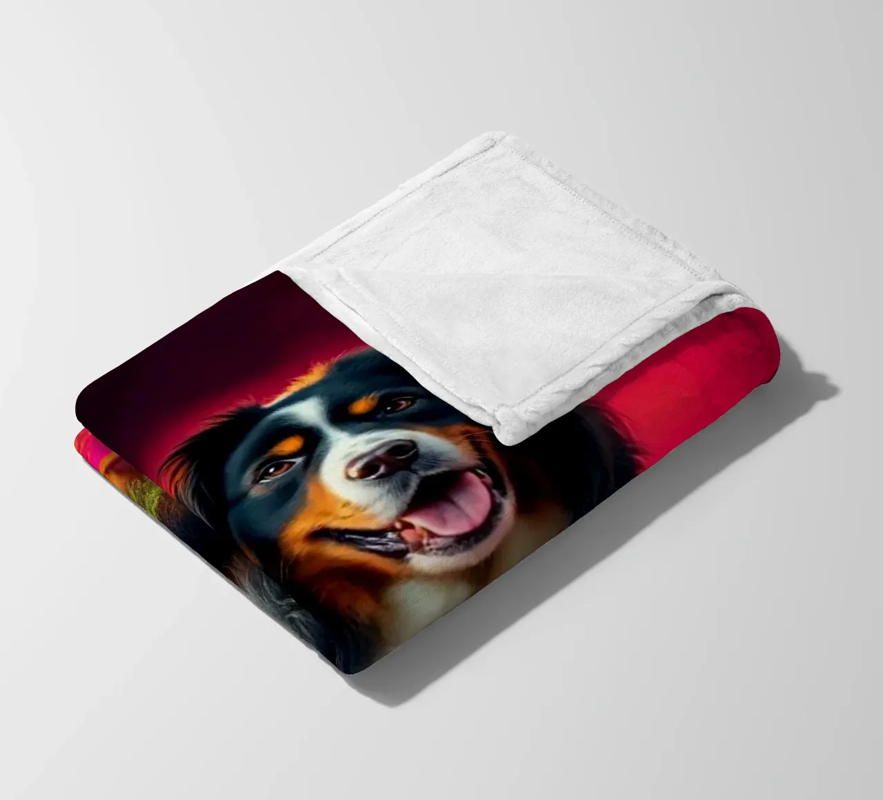 The colorful Bernese Mountain Dog #128 fleece blanket by Yumis.Beargang.and.Me