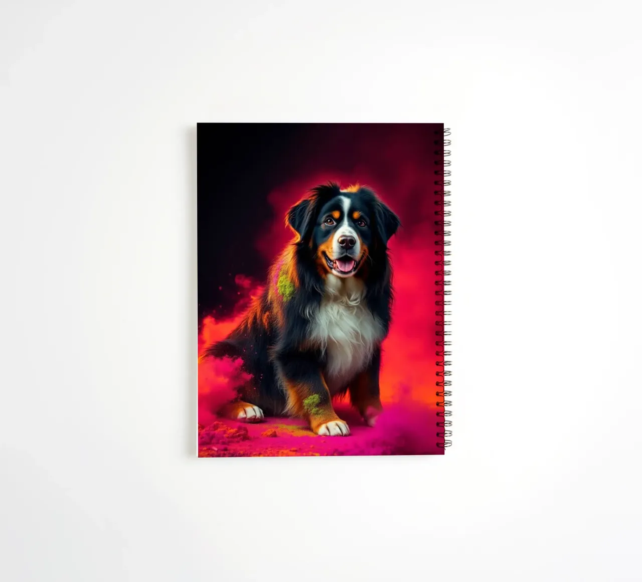 The colorful Bernese Mountain Dog #128 spiral notebook by Yumis.Beargang.and.Me
