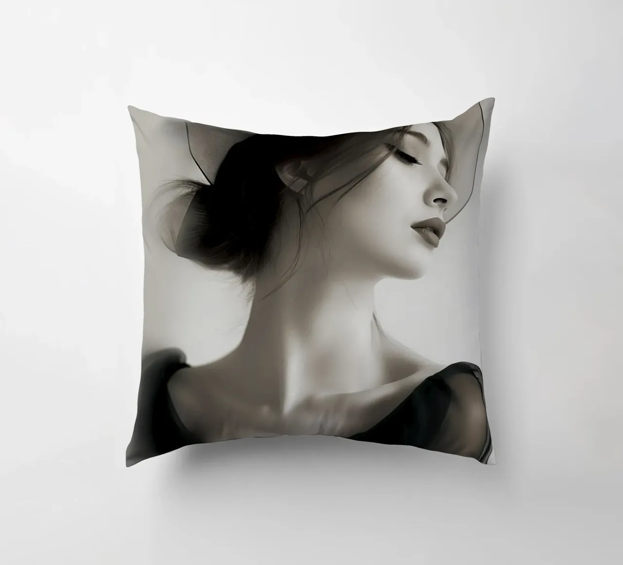 Donna in bianco e nero cuscino da Imagine