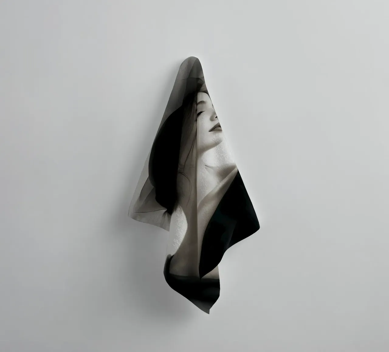 Donna in bianco e nero asciugamano da bagno da Imagine
