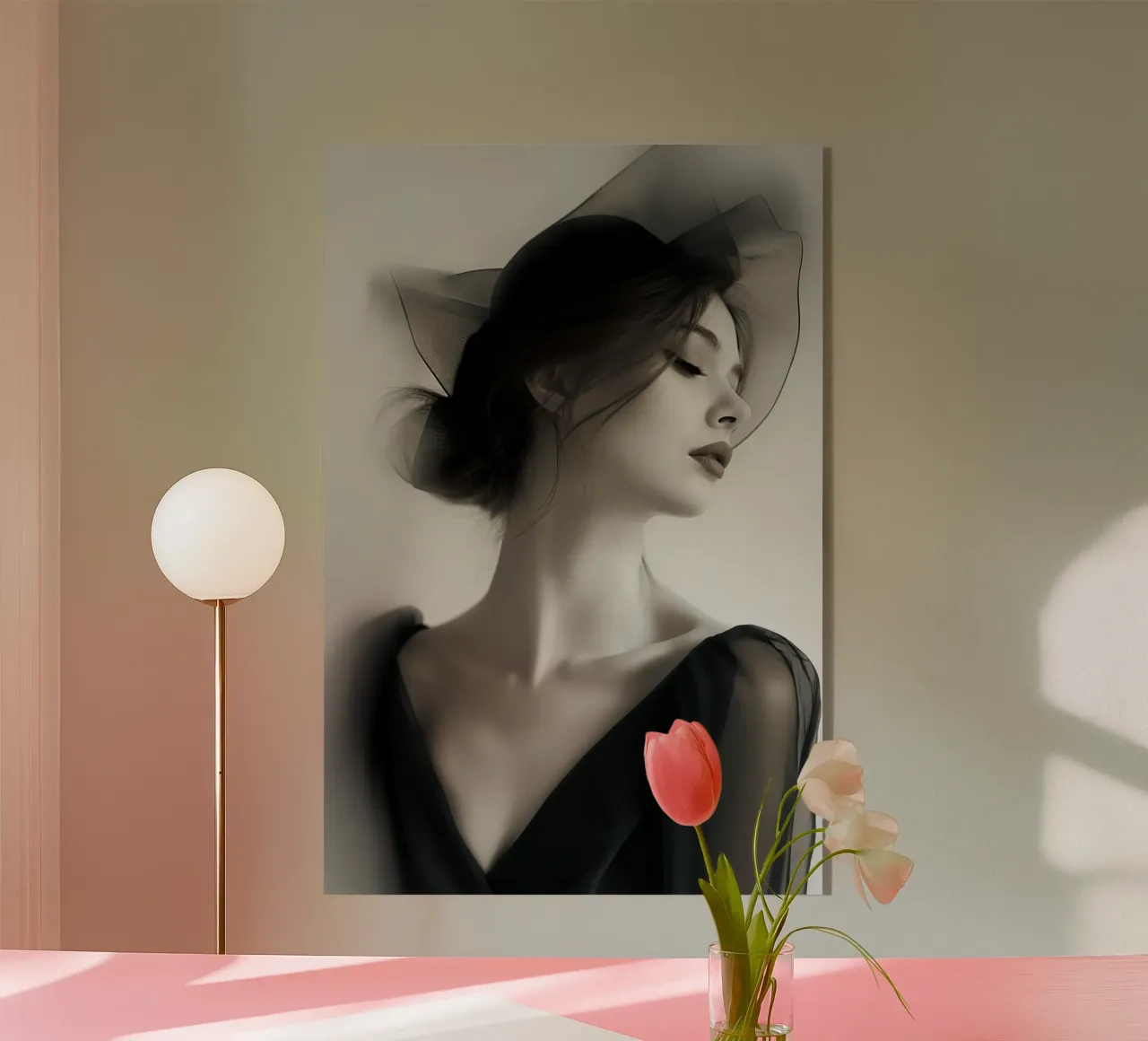 Donna in bianco e nero plexiglass da Imagine
