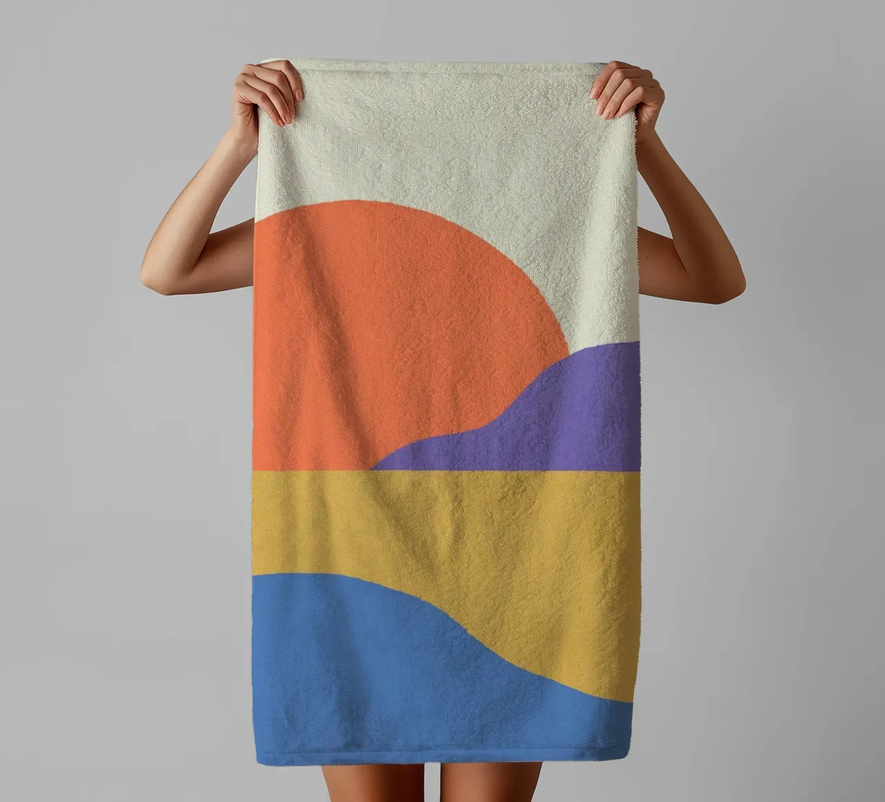 Sunset Island - Red Blue towel by MoonlightPrint