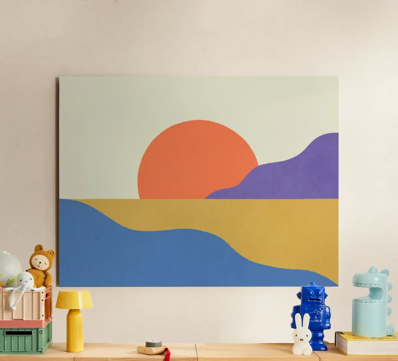 Isola del Tramonto - Rosso Blu alluminio dibond da MoonlightPrint